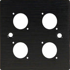 Black Metal Wall Plate Four Hole D-Series Standard