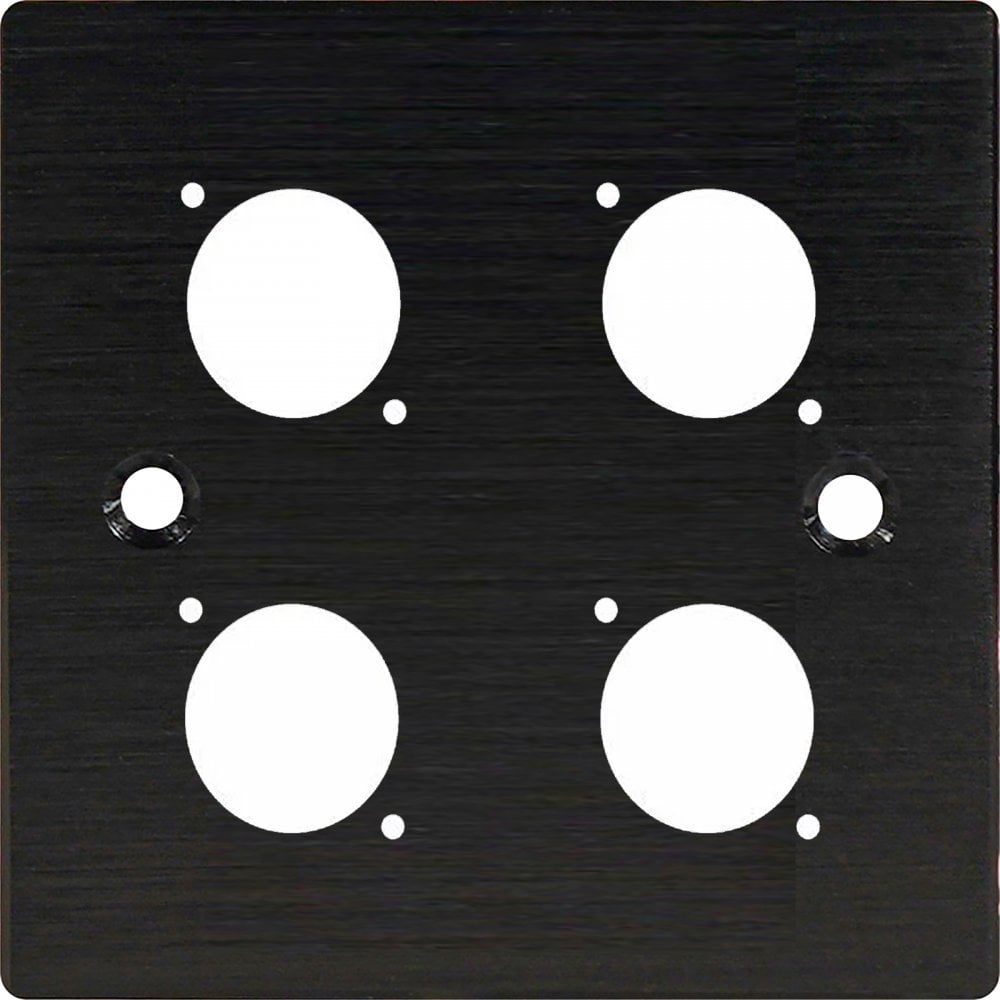 Black Metal Wall Plate Four Hole D-Series Standard