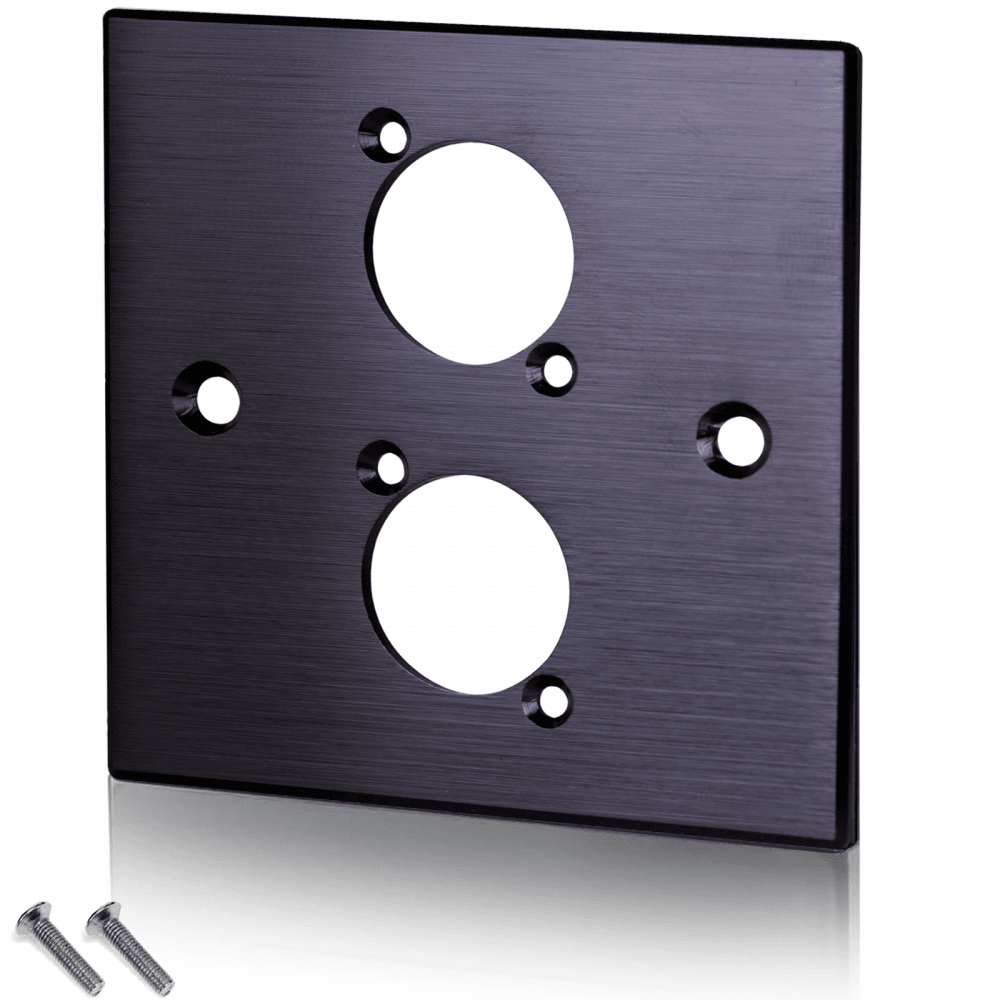 Black Metal Wall Plate Two Hole D-Series Standard