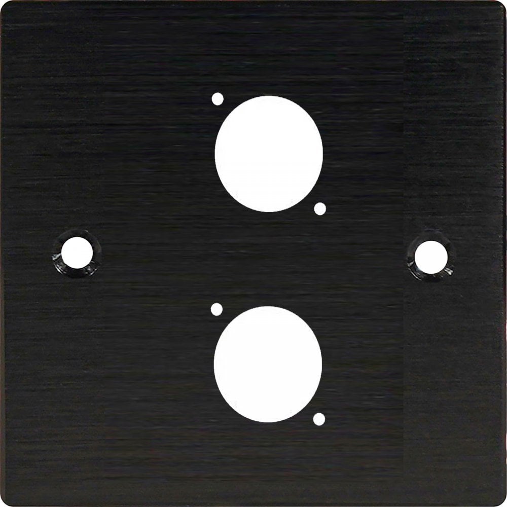 Black Metal Wall Plate Two Hole D-Series Standard