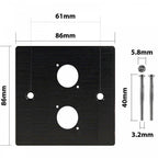 Black Metal Wall Plate Two Hole D-Series Standard