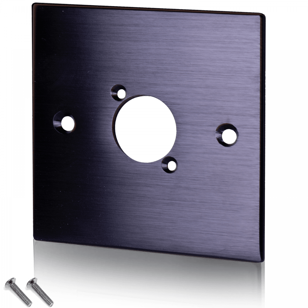 Black Metal Wall Plate One Hole D-Series Standard