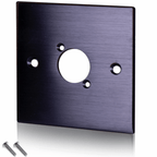 Black Metal Wall Plate One Hole D-Series Standard