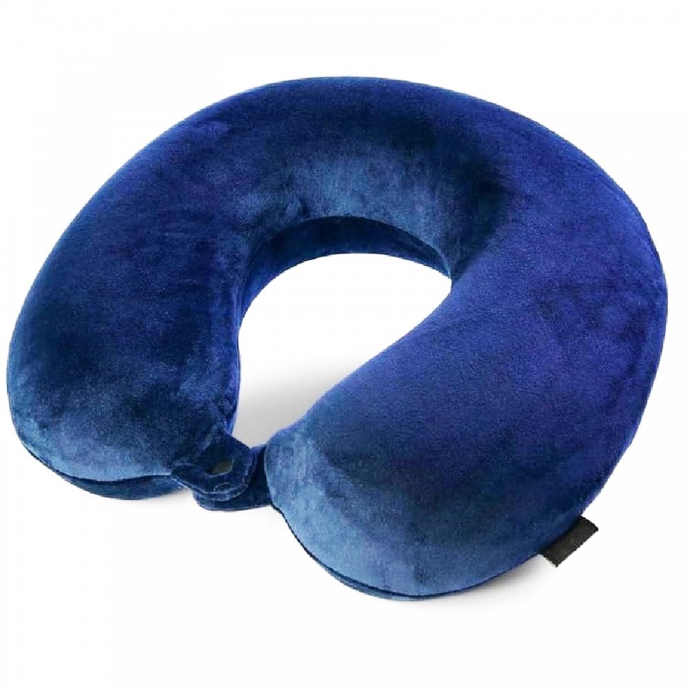 Velour Neck Support Cushions Pair Pink Blue