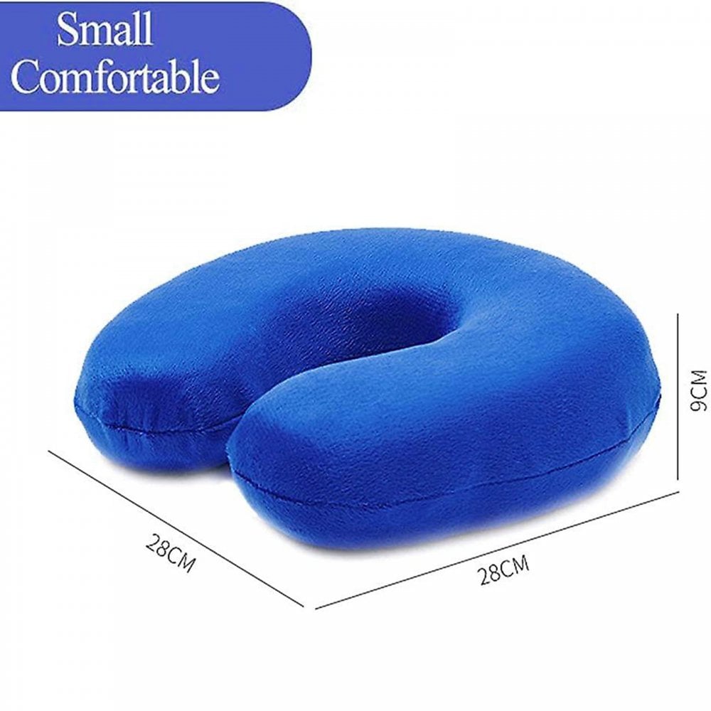 Velour Neck Support Cushions Pair Pink Blue