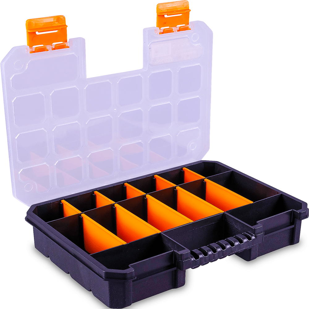 Polyporpylene Parts Box Organiser 14 Compartments, Adjustable Sizes
