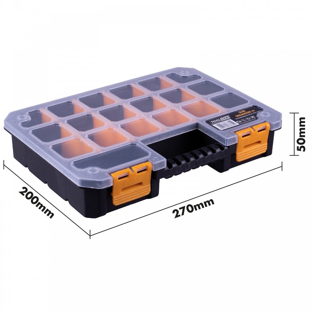 Polyporpylene Parts Box Organiser 14 Compartments, Adjustable Sizes