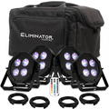4pc Mega HEX L Par Six Colour LED Can 4 x 20w Kit