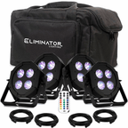 4pc Mega HEX L Par Six Colour LED Can 4 x 20w Kit
