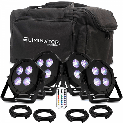 4pc Mega HEX L Par Six Colour LED Can 4 x 20w Kit