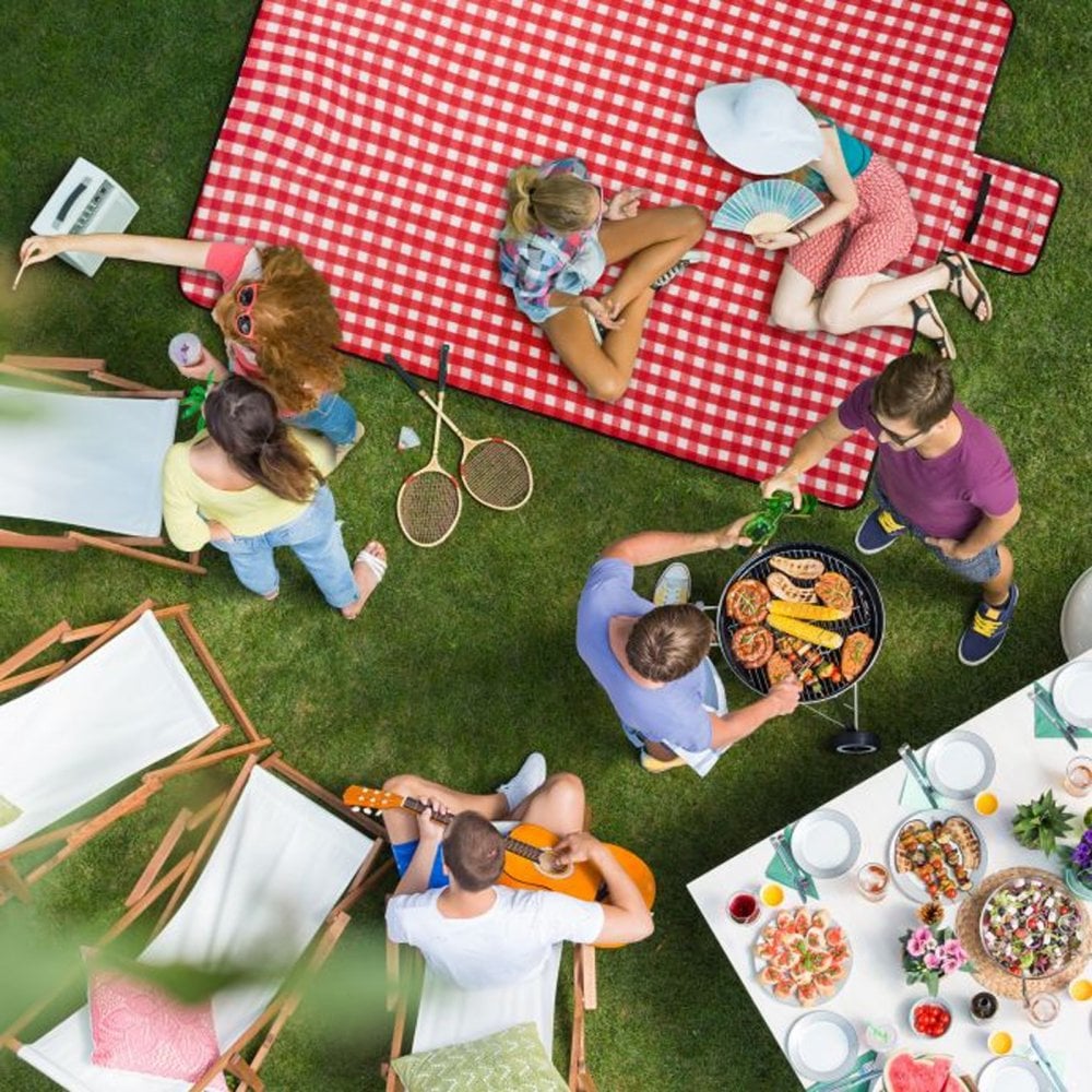Fleece Picnic Blanket Waterproof Backing 130cm x 150cm