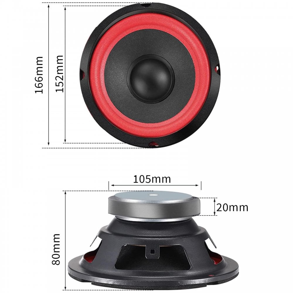 Pair of Soundlab 6.5" Chassis Speaker 60W 8 Ohm