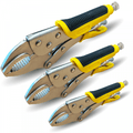 3 piece Lock Pliers Set 125mm 170mm and 250mm Jaw Versions
