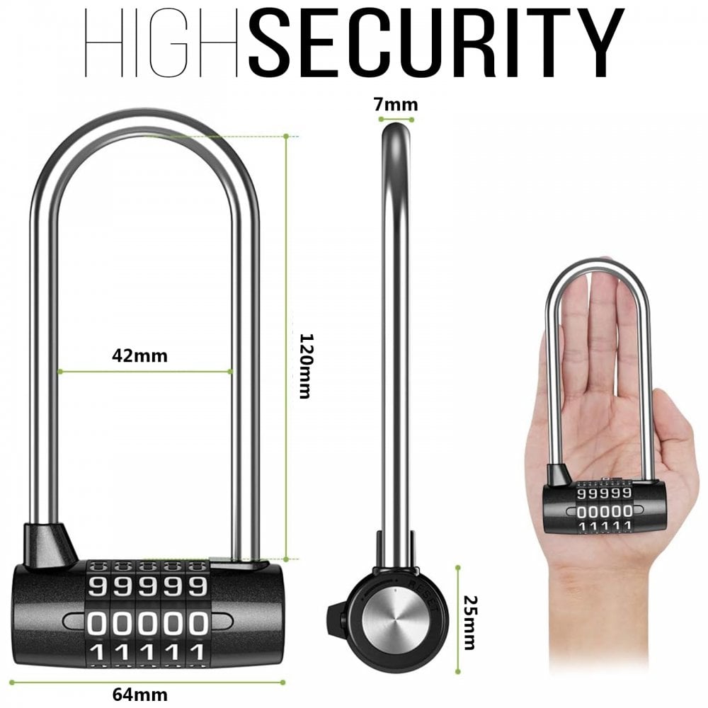 5 Digit Combination Cylinder Padlock Zinc Alloy Lock