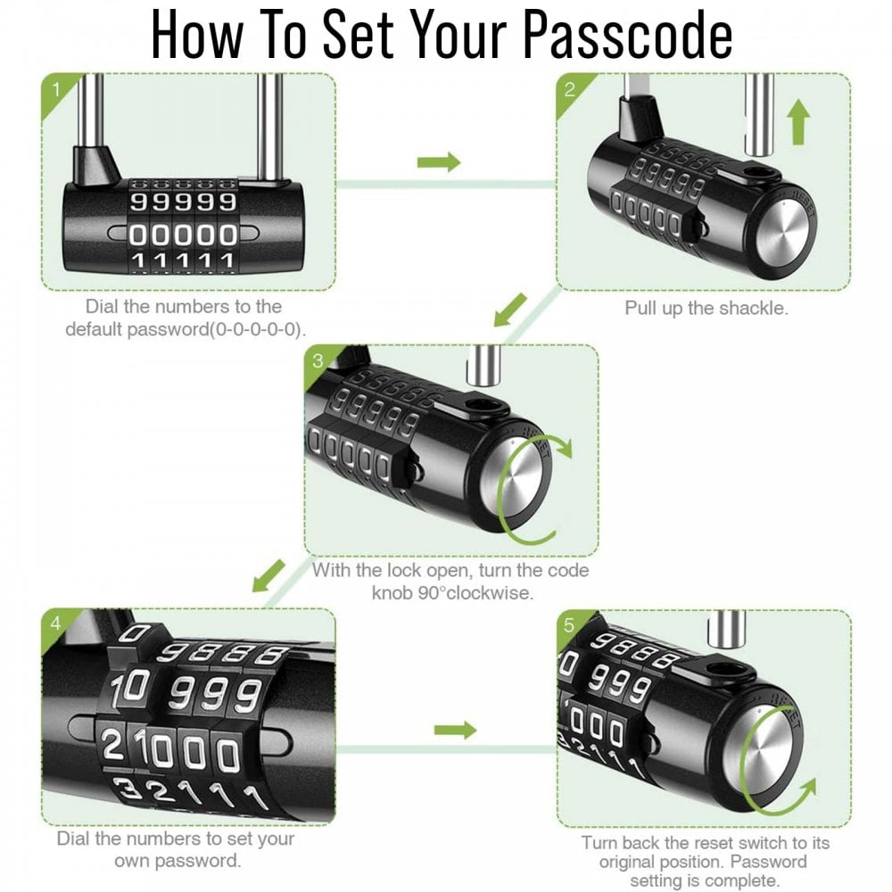 5 Digit Combination Cylinder Padlock Zinc Alloy Lock