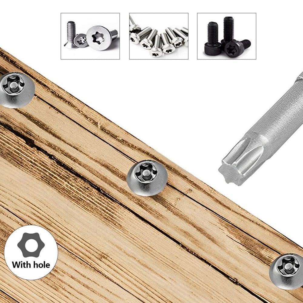 Chrome Vanadium T8-T40 8pc Star Bit Set for 1/4" Hex Drives
