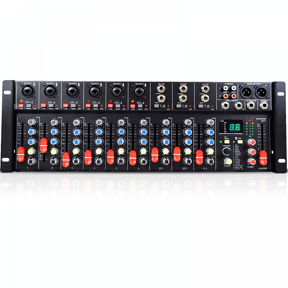 CSR-63 19 inch Rack Mountable Mixer 9 Channel with Effects