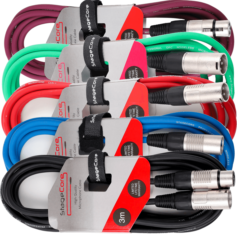 3 x 3M XLR Male to Female Microphone Audio Lead