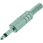 HQ 3.5 mm Nickle Plated Silver Mono Jack Plug Metal Body Connector 3.5mm TS