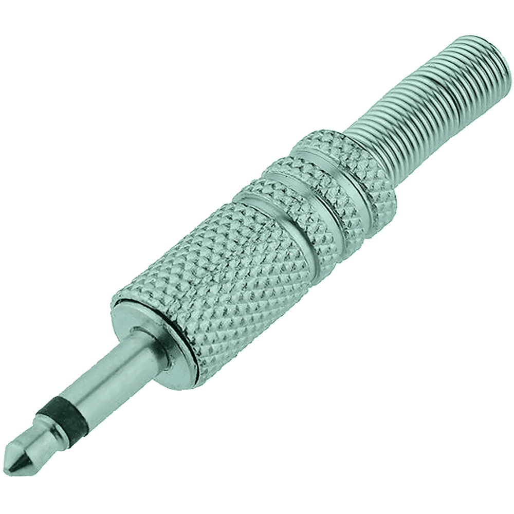 HQ 3.5 mm Nickle Plated Silver Mono Jack Plug Metal Body Connector 3.5mm TS