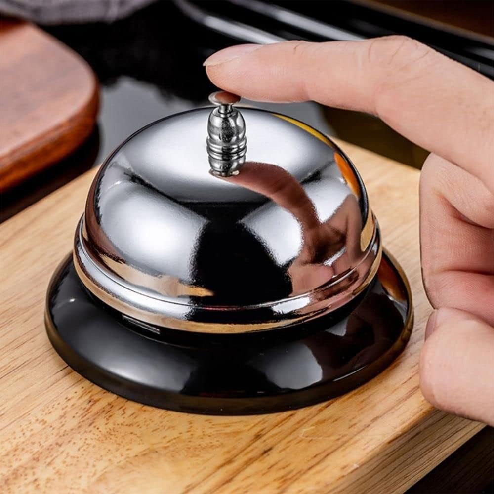 Desk Concierge Bell Chrome Service Ring