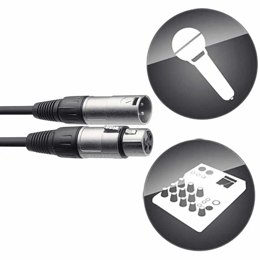 5 x 6M XLR Male to Female Microphone Lead & Audio Signal Cable Balanced Colour