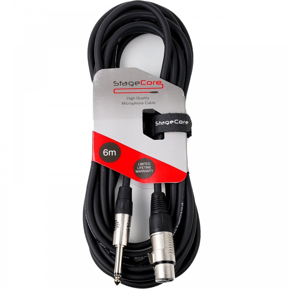 6M XLR Female To 6.35mm Jack Microphone Lead Balanced Colour