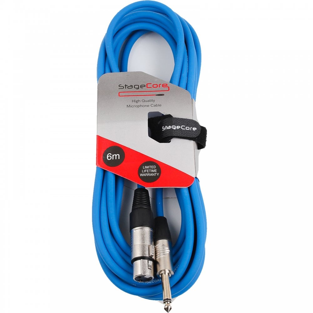 6M XLR Female To 6.35mm Jack Microphone Lead Balanced Colour