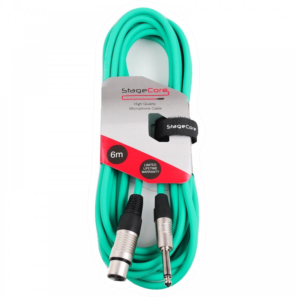 6M XLR Female To 6.35mm Jack Microphone Lead Balanced Colour