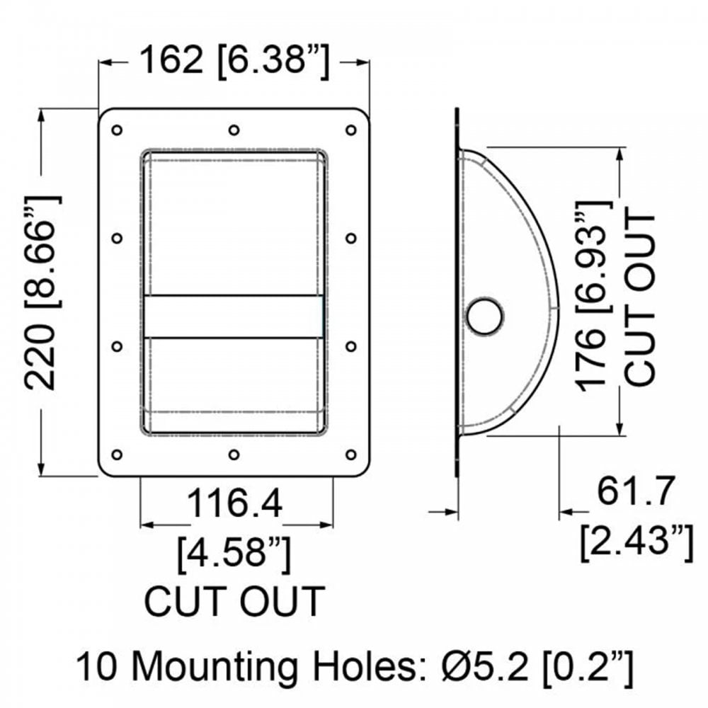 Large Metal Recessed Handles (Pair)