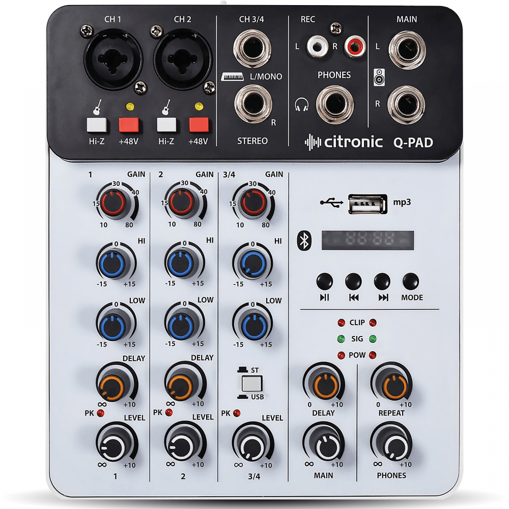 Q-PAD Mini Mixer USB, Bluetooth & Audio Interface