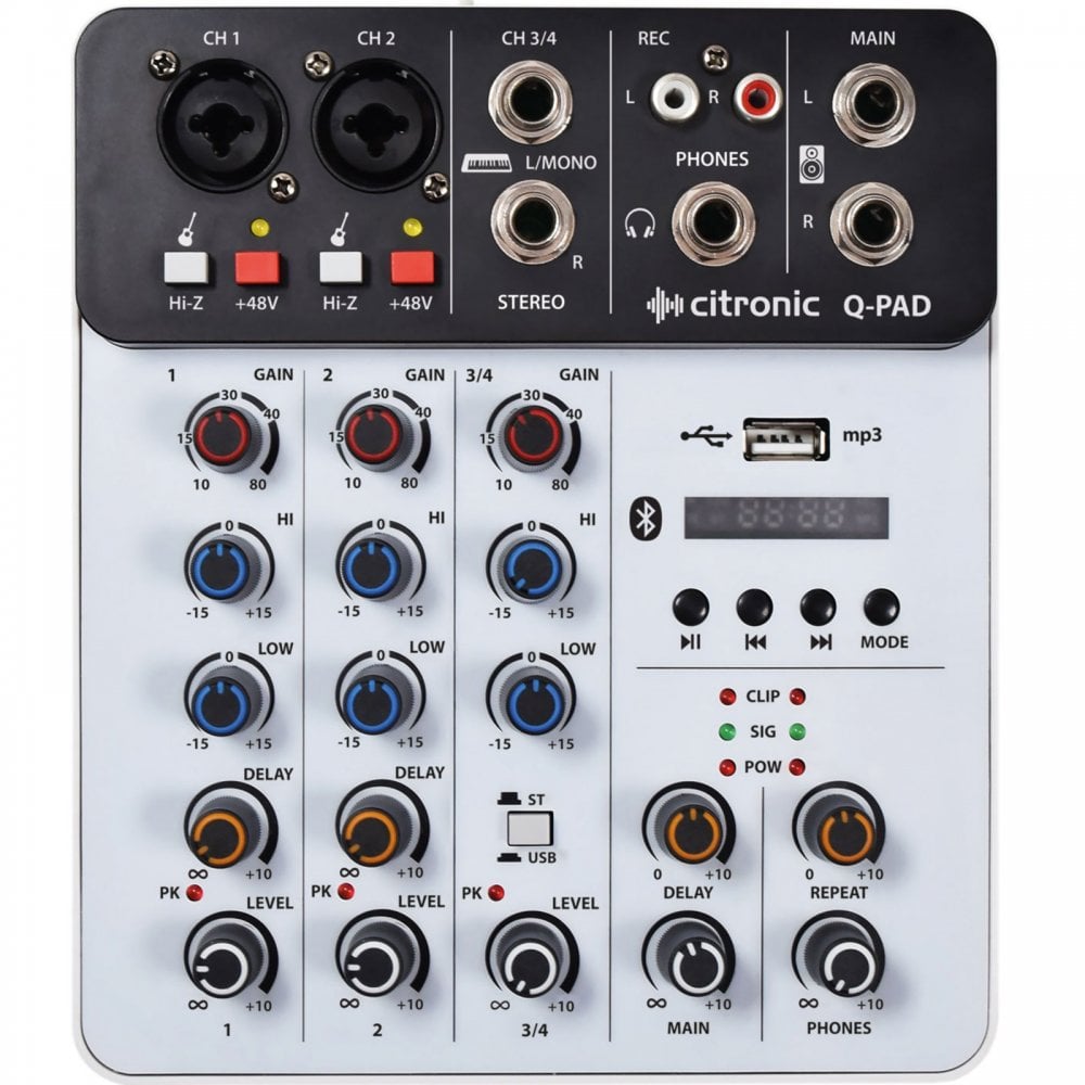Q-PAD Mini Mixer USB, Bluetooth & Audio Interface