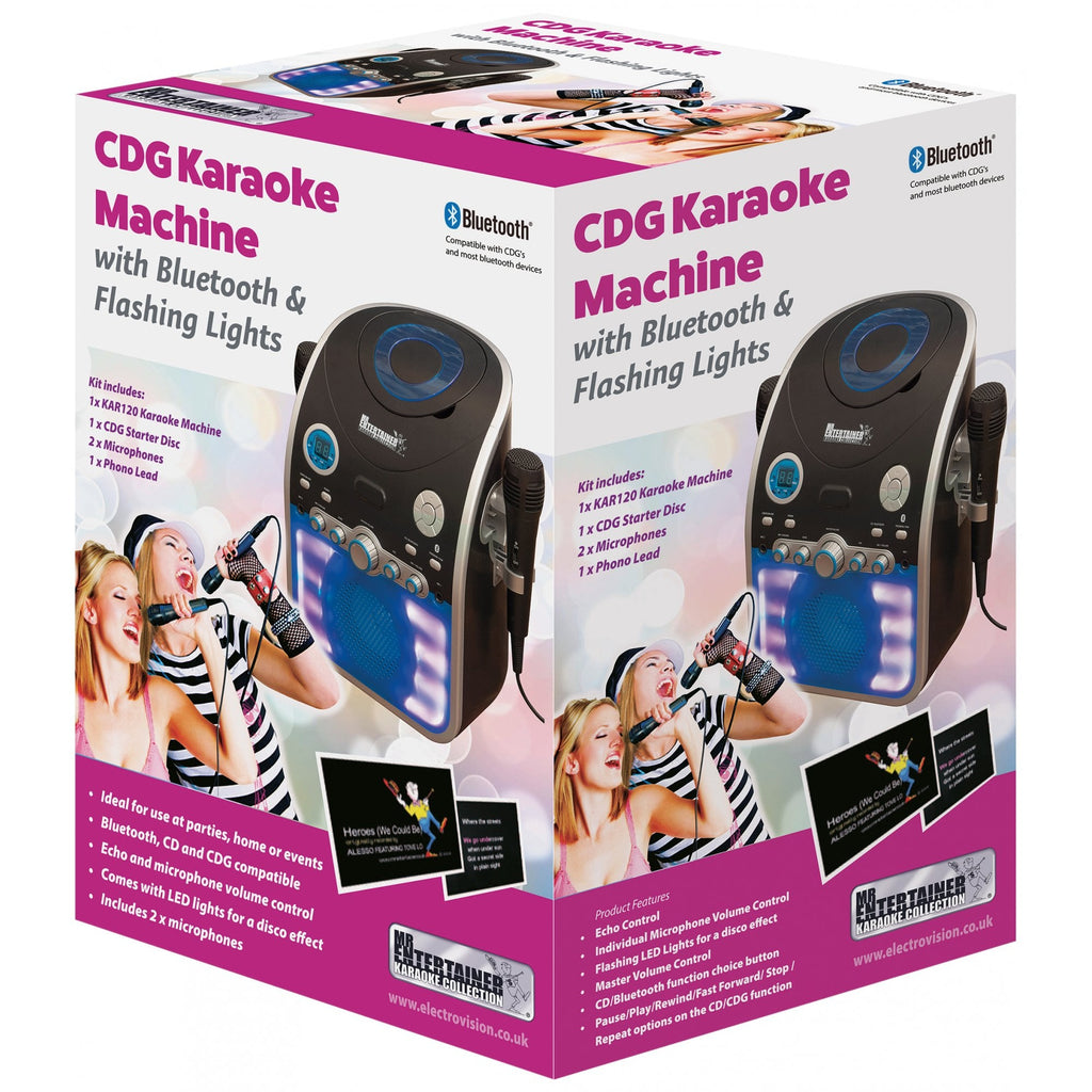 Karaoke Machine with Flashing Party Lights Package
