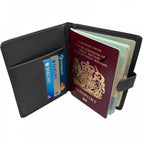 Black Passport Holder and Wallet for Cash and Cards