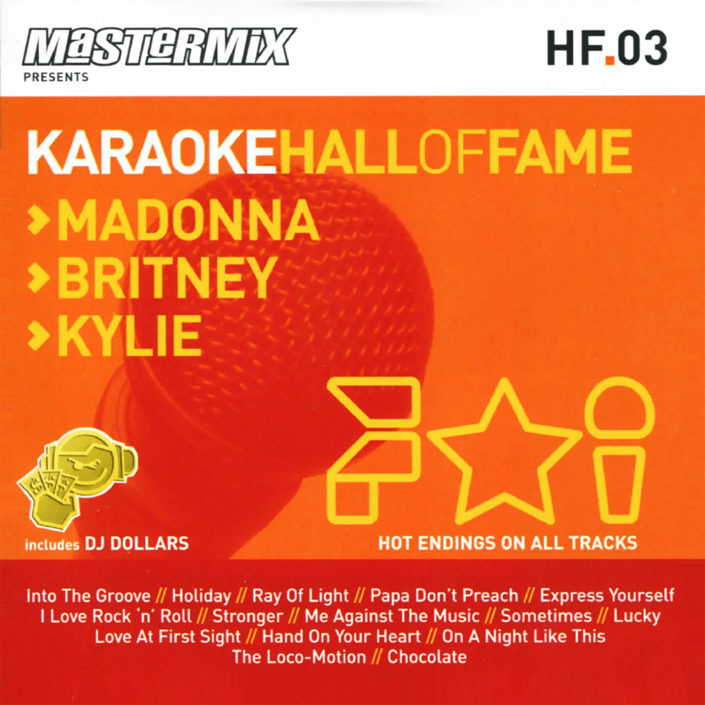 Karaoke CD+G Disc Hall Of Fame Madonna Britney & Kylie Vol 3