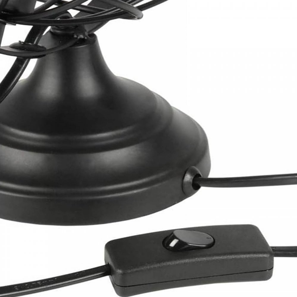 Retro-style Globe Shaped Cage Table Lamp
