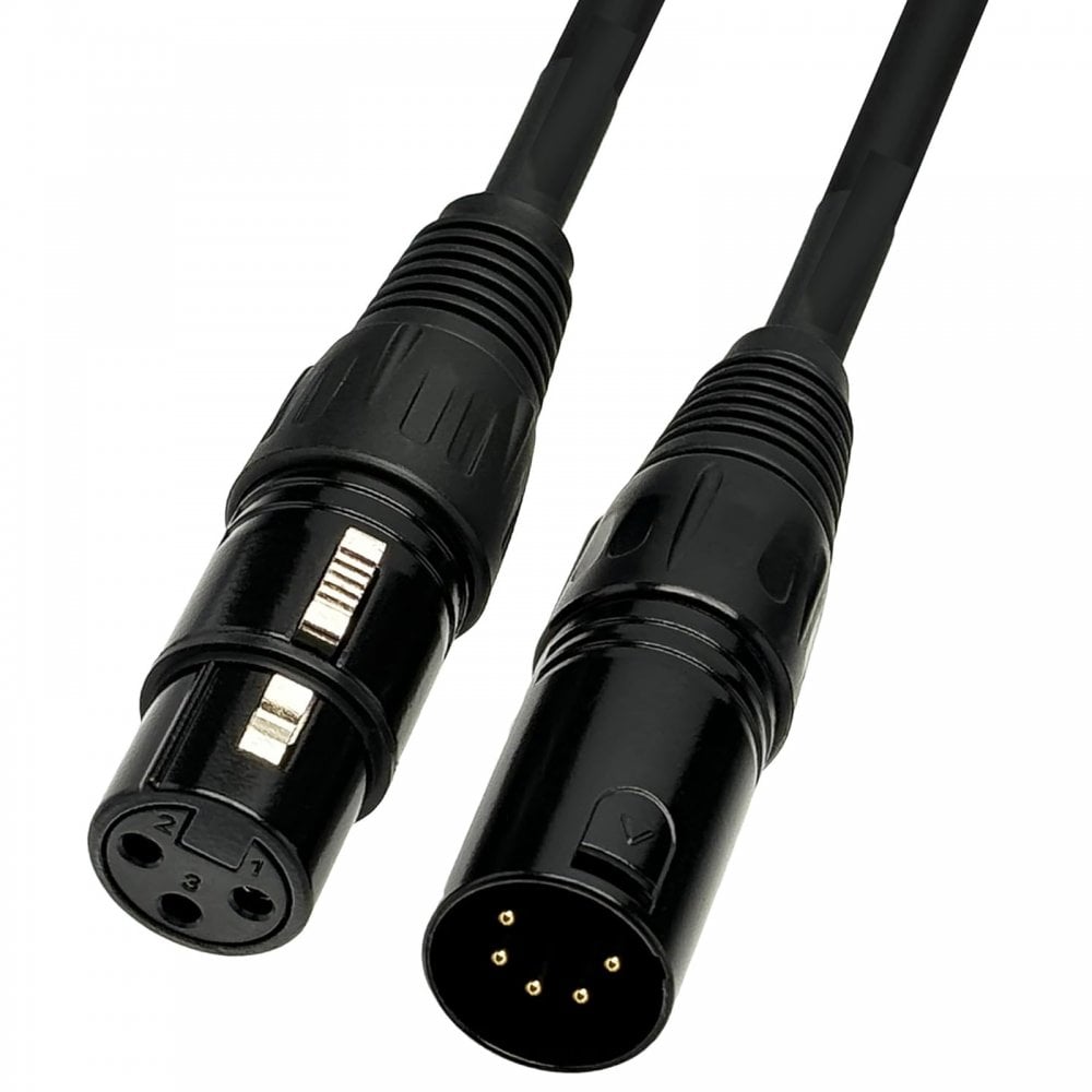 3-Pin Female to 5-Pin Male Adaptor DMX Converter
