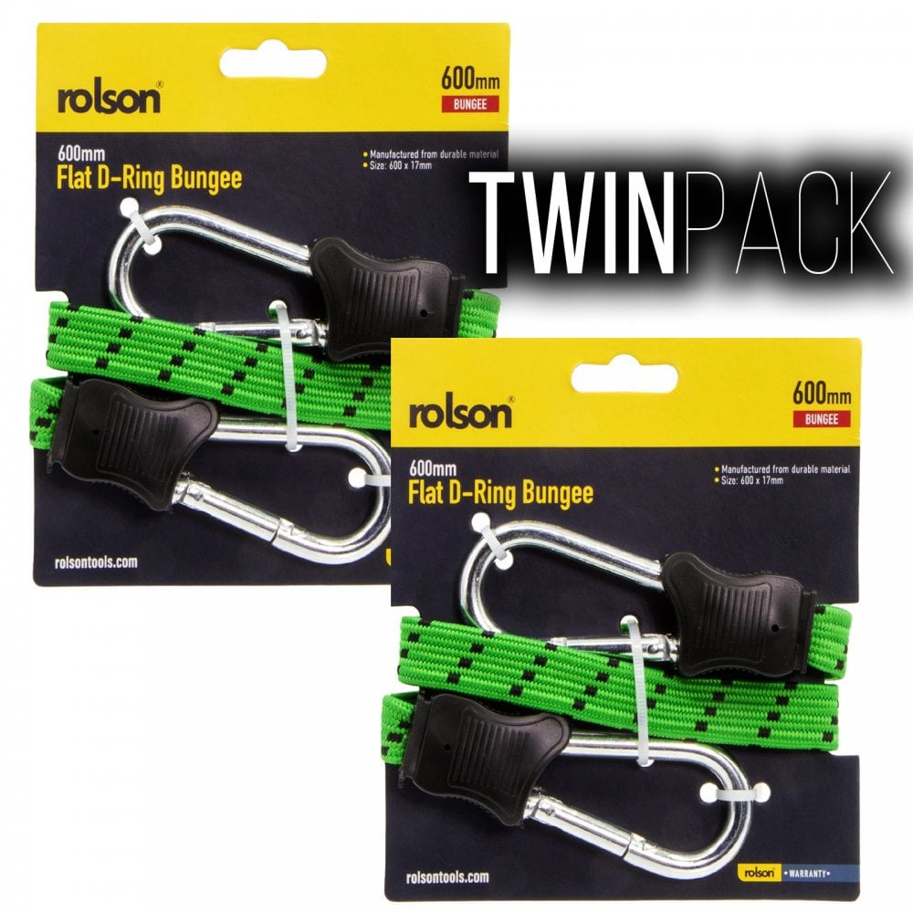 Set Of 2 Flat Heavy Duty Bungee Cord 24 Inch 600mm Straps