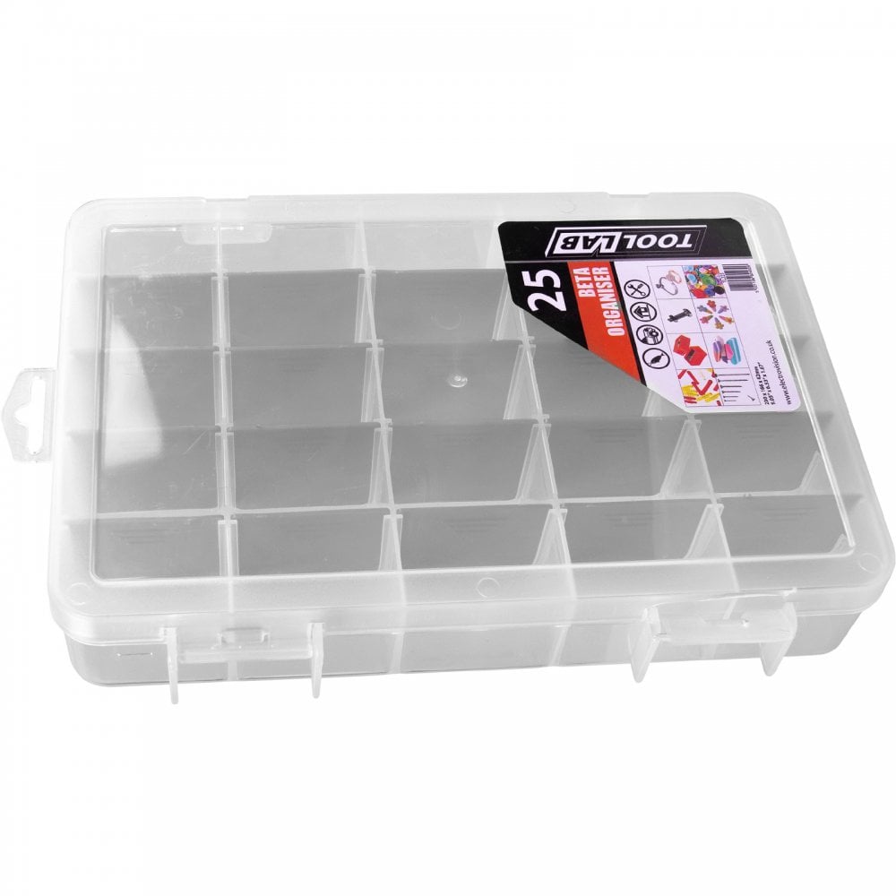 9" Beta Organiser 25 Compartment Polypropylene Box