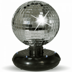 Table Top Standing Rotating Mirror Ball with Built-In LED