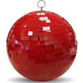 Red Non Mirror Ball Decor 200mm 8"