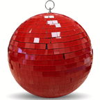 Red Non Mirror Ball Decor 200mm 8"