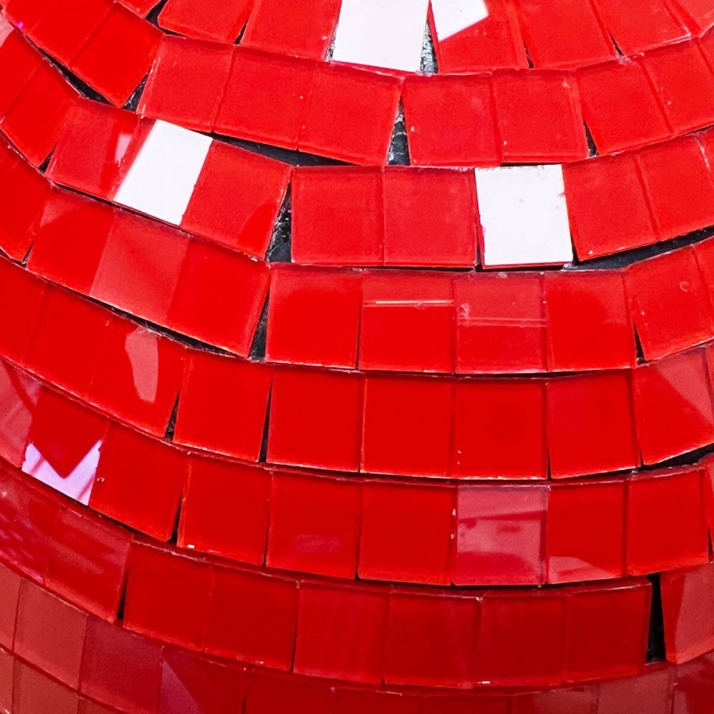 Red Non Mirror Ball Decor 200mm 8"