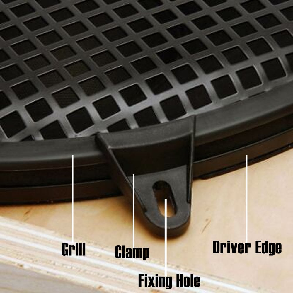 Speaker Gill 12 Inch Black Metal Mesh Grille inc Clamps and Screws