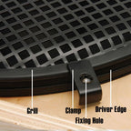 2 x Speaker Gill 18 Inch Black Metal Mesh Grille inc Clamps and Fixings