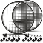2 x Speaker Gill 15 Inch Black Metal Mesh Grille inc Clamps and Fixings
