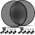 2 x Speaker Gill 18 Inch Black Metal Mesh Grille inc Clamps and Fixings