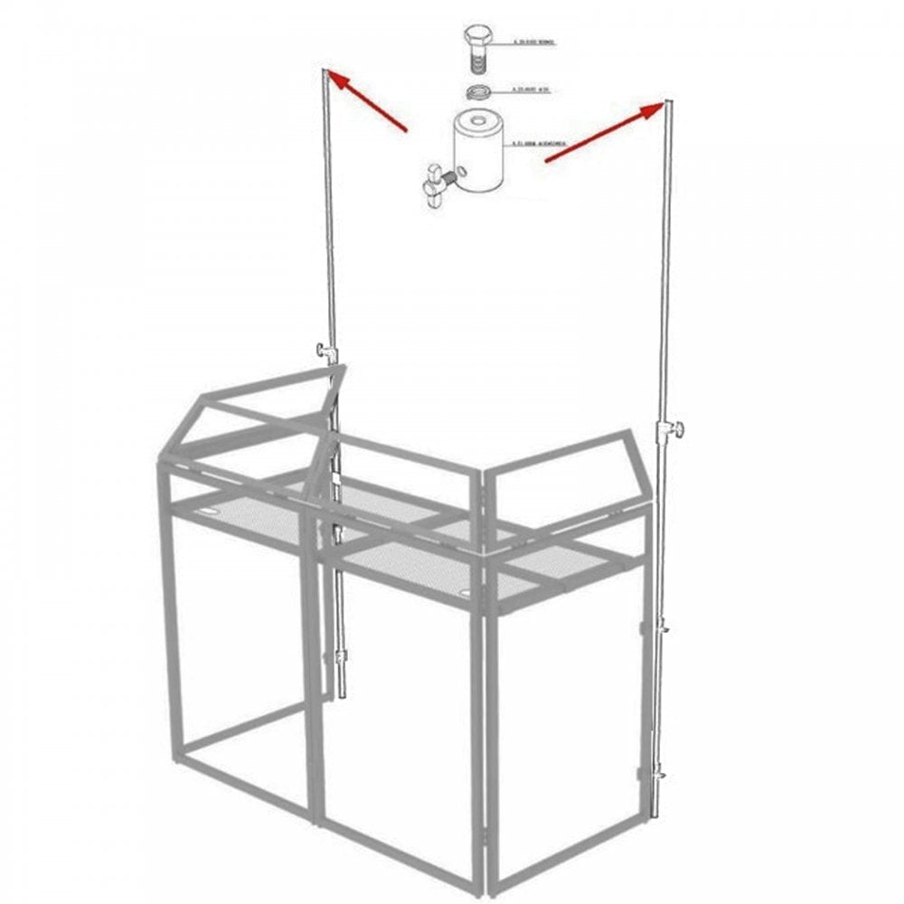 DJ Booth White Lighting Pole with Spigots and Transport Bag