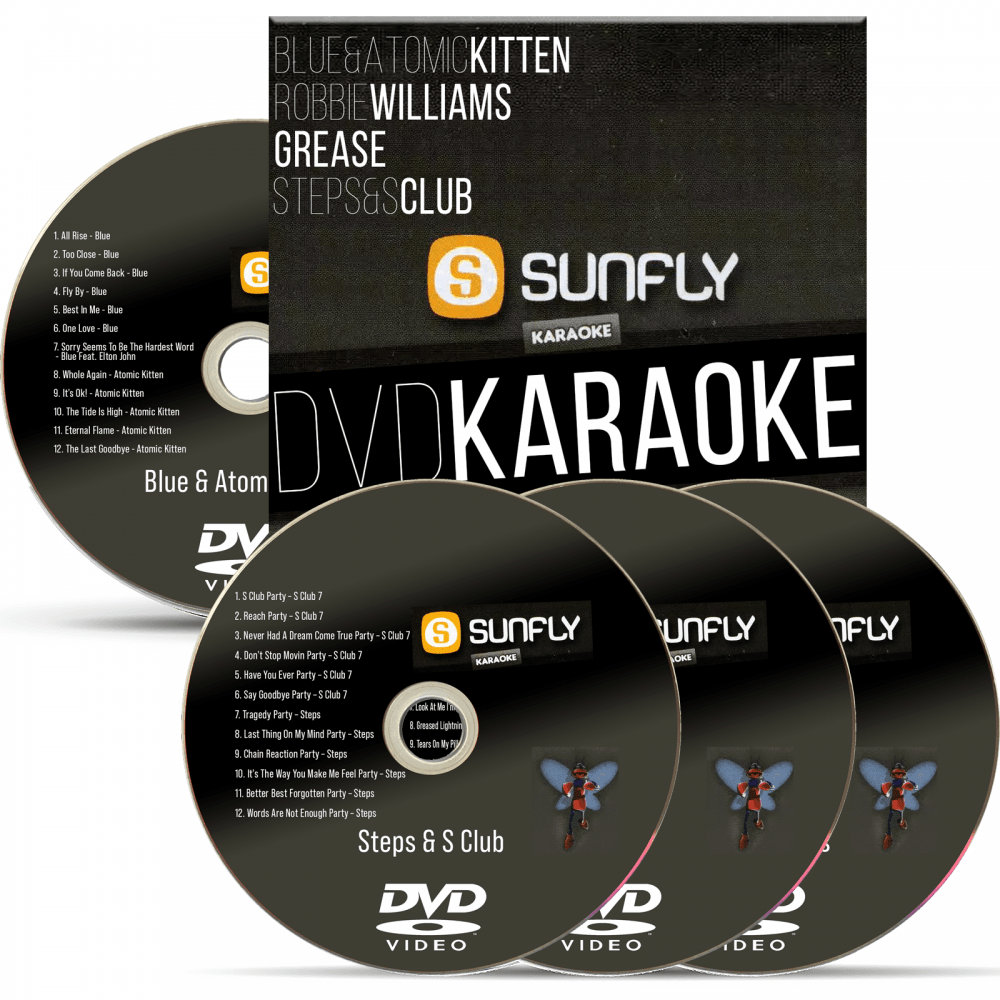 Sunfly DVD Karaoke 4 Disc Set PAL Region Free