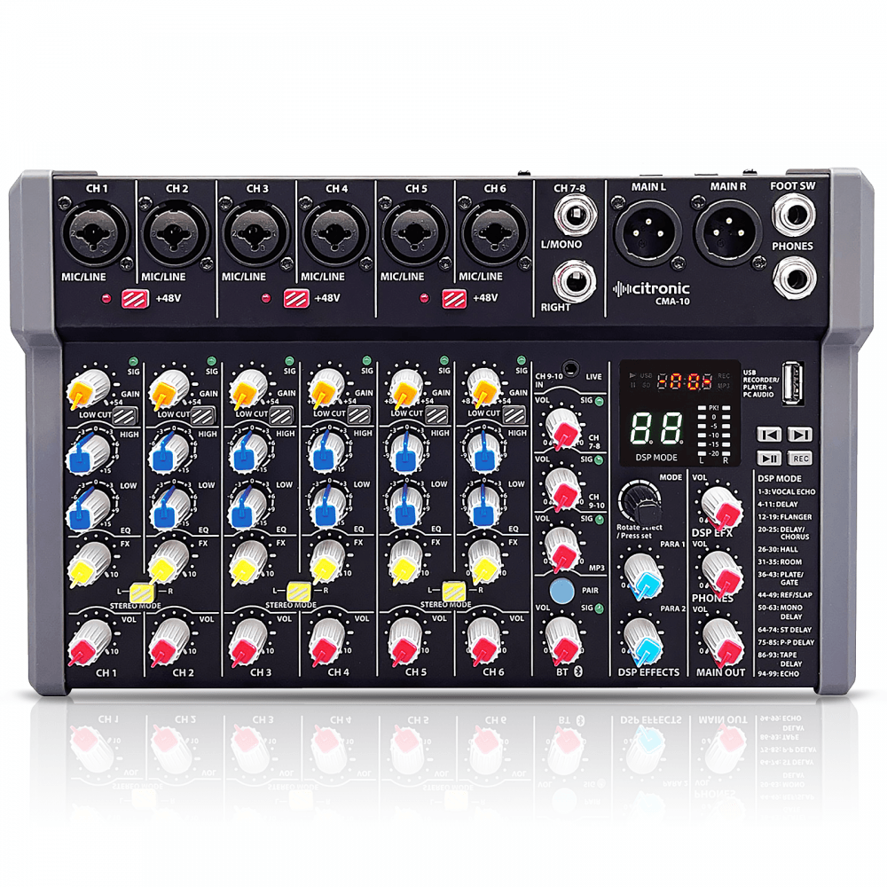 CMA-10 Compact Mixer with BT wireless and DSP Effects